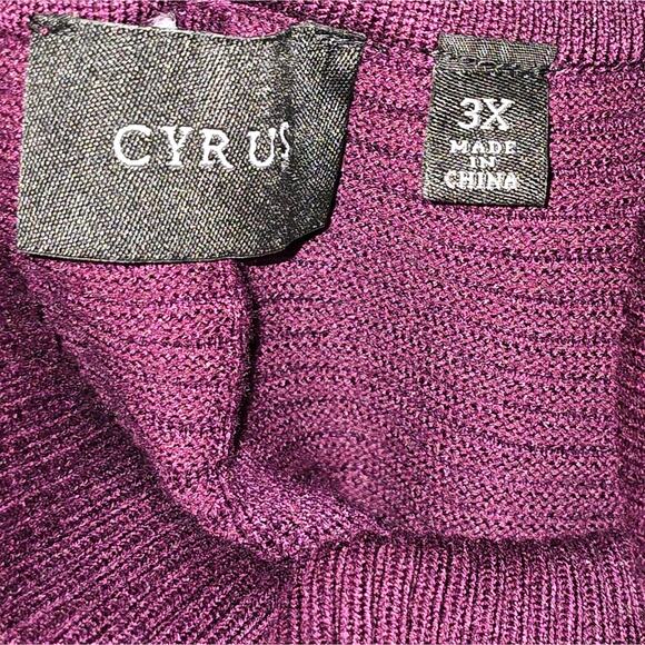 CYRUS Women's Ribbed Cowl Neck Sweater‎ Black Berry Purple Plus Size 3X New - Picture 9 of 9